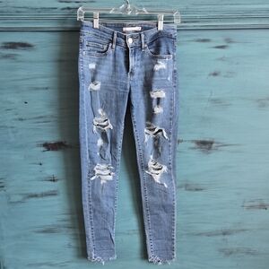 Levi's Light Blue Distressed Skinny Jeans